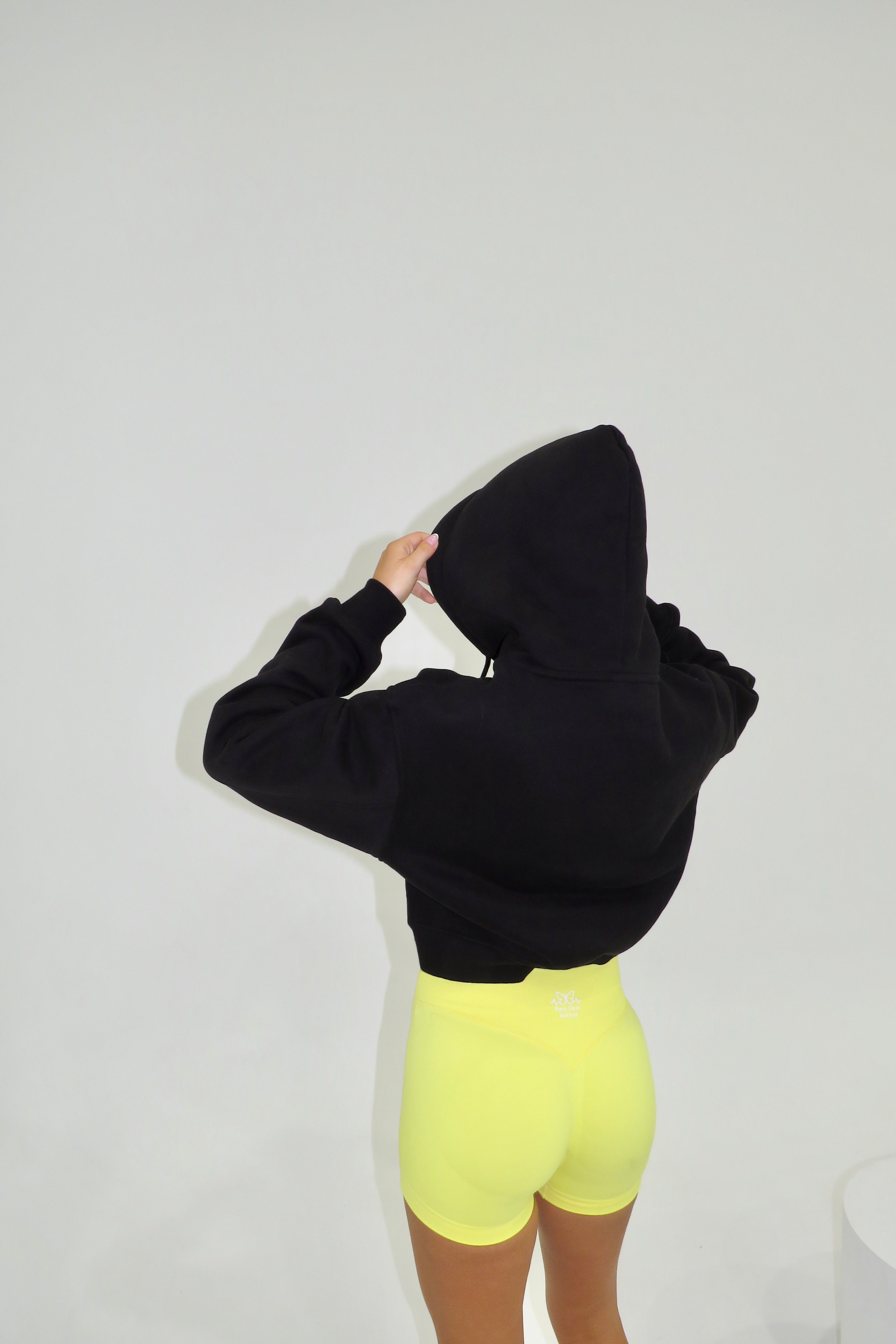 Amara Cropped Hoodie - Black