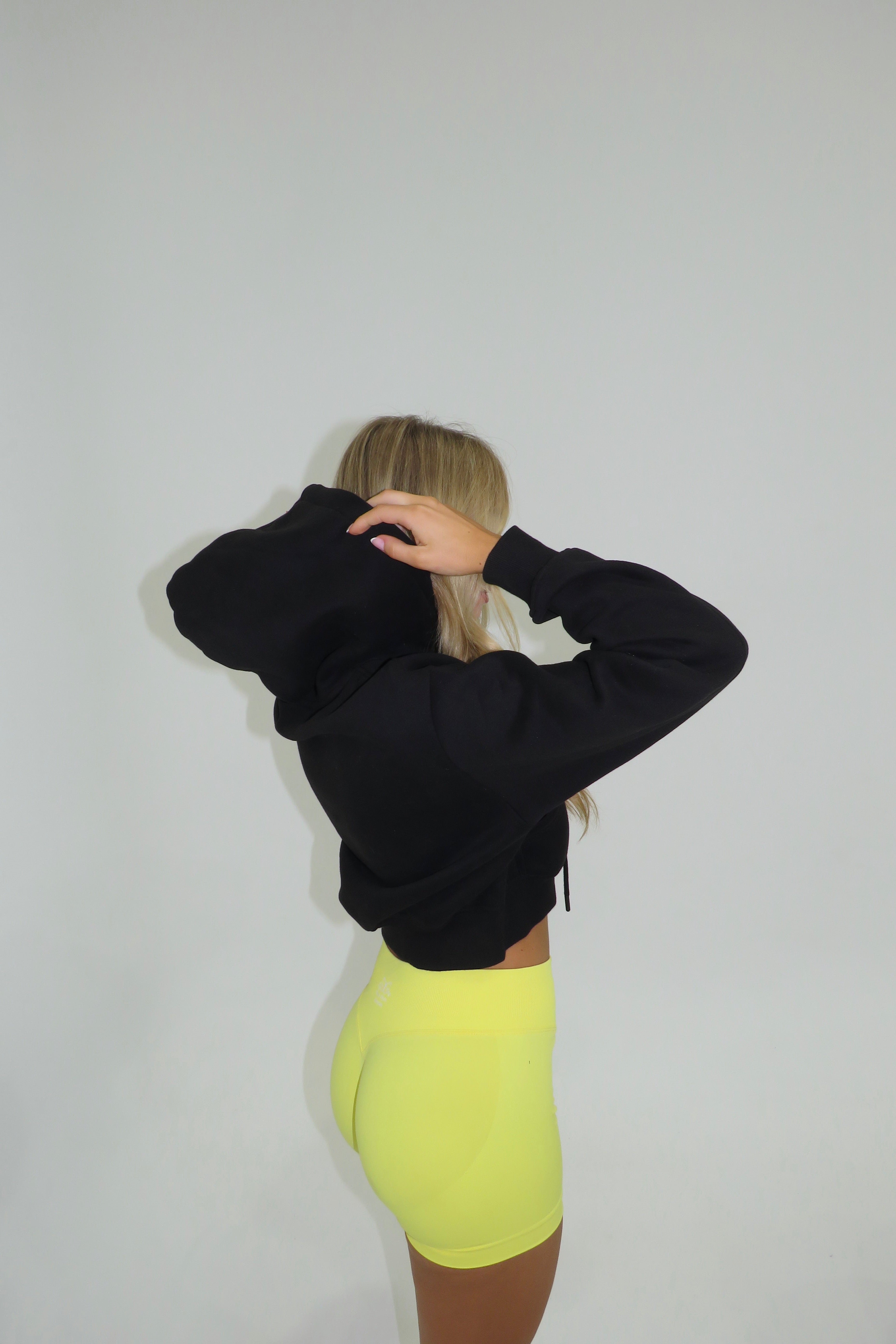 Amara Cropped Hoodie - Black