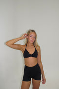 Harper Halter Crop - Black