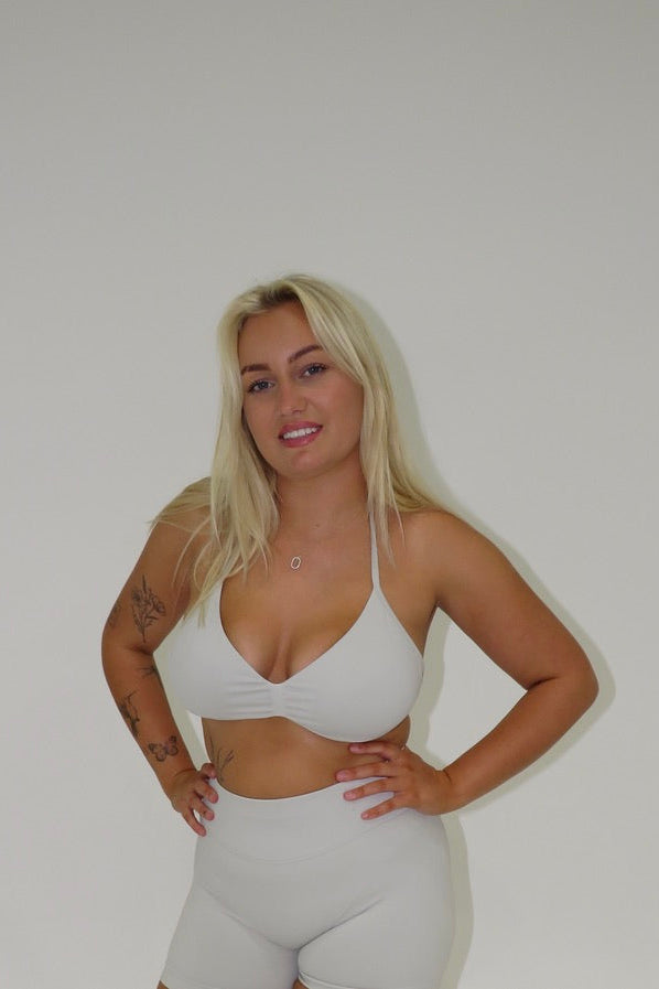 Belle Halter Crop - Beige