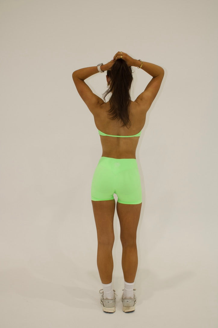 Flora Halter Crop - Neon Green