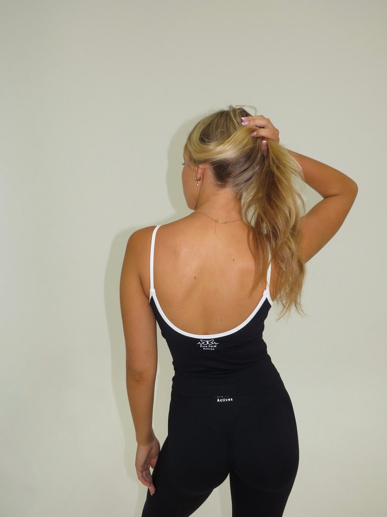 Sadie Two Toned Tank - Black/White