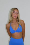 Skye Halter Crop - Coral Blue
